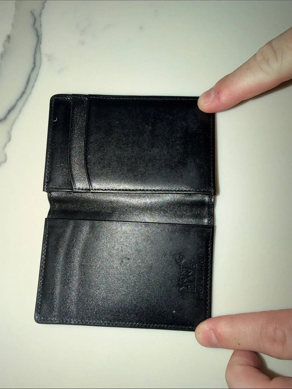 Montblanc Black Leather Card & Key Holder with Emblem